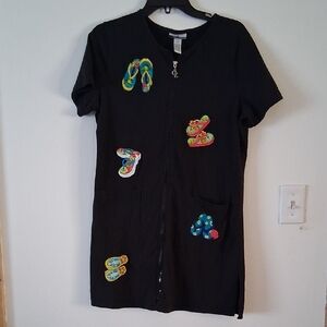 CZ Cover Ups Flip Flop Themed Swimsuit Cover Up